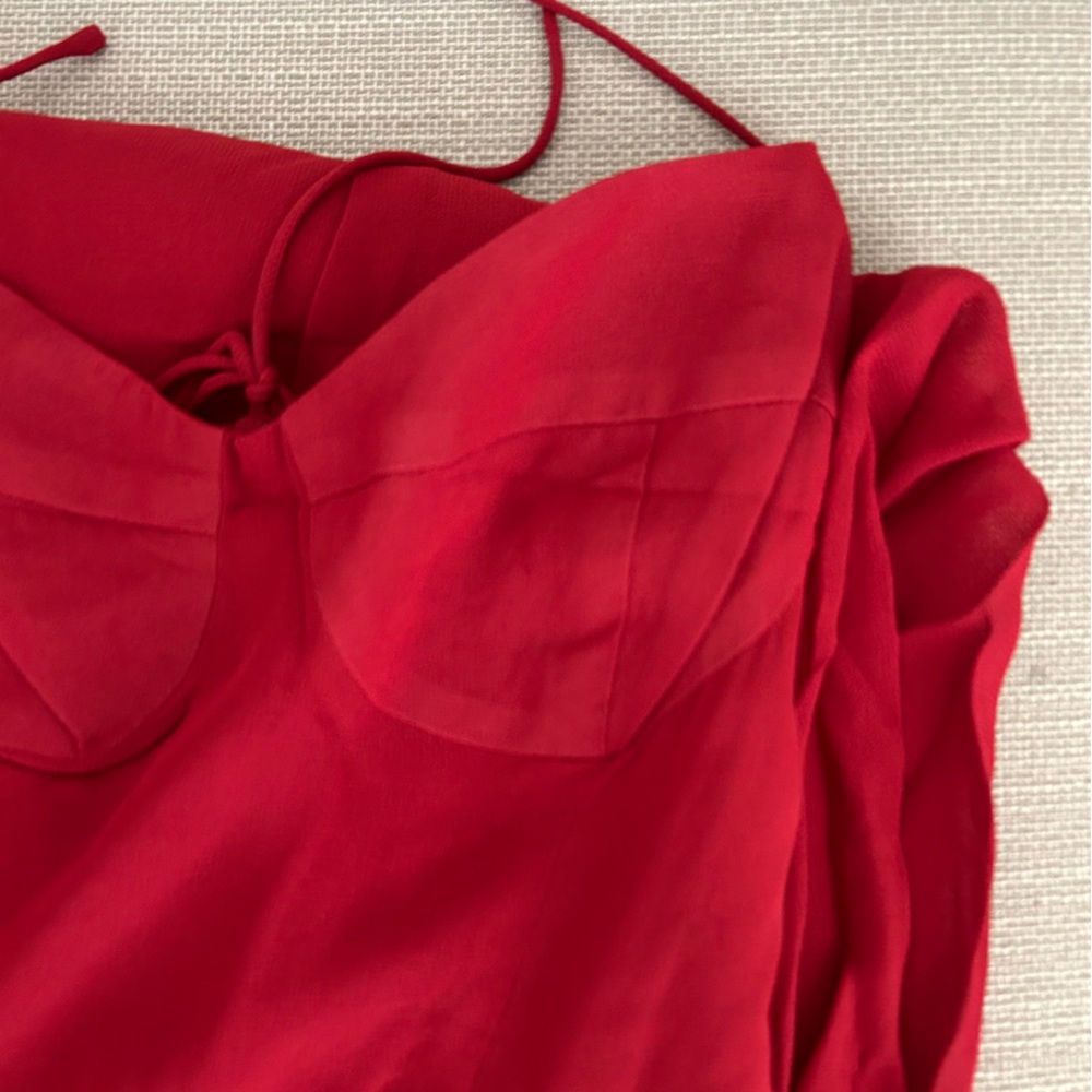 Reformation Jaelyn Midi Dress - Sangre Red Cocktail Holiday Party - Picture 6 of 11